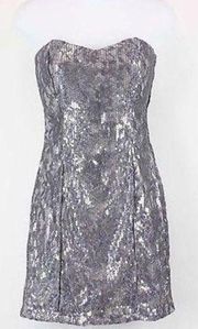 Gray sequined strapless dress never worn