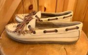 Women's Cherokee moccasins light beige size 6.5M shoes euc