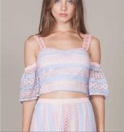 NWT foxiedox clarinda lace crop top M