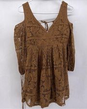 Anama medium brown mini dress lace