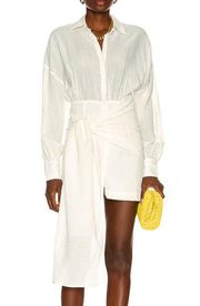 Atoir White Mini Shirt Dress SMALL Designer Chic Wrap Front Quiet Luxury Ava NEW