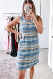 AKEMI + KIN Anthropologie Blue Striped Mini Dress