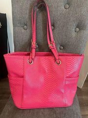 Michael Kors Pink Croc Print Medium Tote