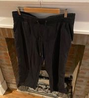 Womens Eddie Bauer Outdoorsy Sweatpant Capris size Large Black Cozy