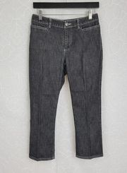 Pendleton Womens Jeans Size 4P Black Denim Bootcut Mid Rise Pleated Front