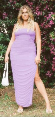 Lilac Ruched Maxi Dress