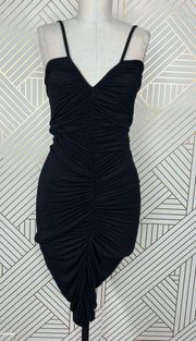 Rachel Pally Black Ruched Shirred Bodycon Tank Dress Size Small