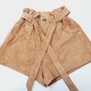 L'academie Suede Leather Short in Brown