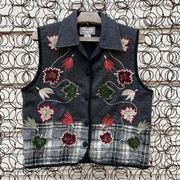 Vintage 90s New Direction fall leaves felted wool vest