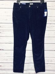 NWT Crown & Ivy Navy Blue Corduroy Skinny Jeans Size 10