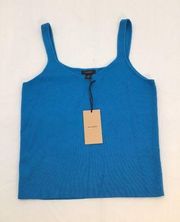 Halogen Womens Size Medium Blue Ribbed Knit Tank Top