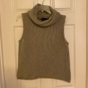 Jeanne Pierre taupe turtleneck sleeveless sweater size large