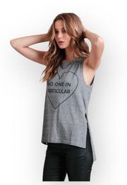 Lovers + Friends new  ᯾ No One in Particular Muscle Tee Tank ᯾ Sweatshirt Grey ᯾