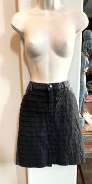 Like new  black denim ruffle front skirt. Sz 4