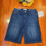 Nine West High Rise Bermuda Denim Shorts Size 6