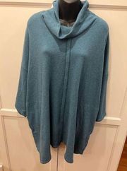 J. Jill Blue large Cowl Neck Sweater Preppy Timeless Comfy Cozy