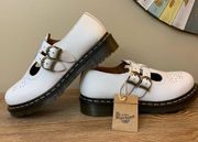 Dr. Martens Women's Leather Shoes 8065 MARY JANE Smooth White SIZE 8 NEW