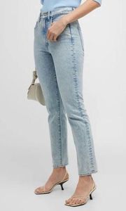 Veronica Beard Slim Straight High Rise Blue Acid Wash Alenah Jeans 32