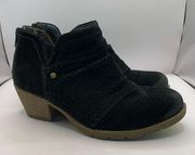 Earth Origins Black Suede Oakland Amanda Women Ankle Booties 6.5M 031524