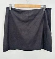 Abbeline Solid Black Faux Suede Side Zip Mini Skirt Women's Size Medium M