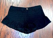 NEW Seek the Label Black Crochet Ruffle Shorts