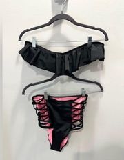 Victoria's Secret  PINK M/L Swimsuit Bikini Mix Match Set Bathing Suit Two Piece