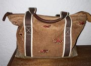 Vintage L.L. Bean Fox Embroidered Corduroy Bag