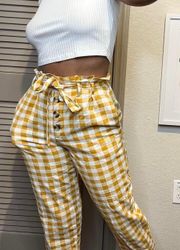 Yellow Checkered Trousers Size 6