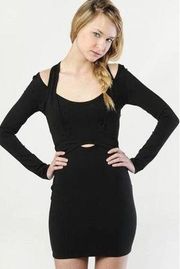 Alexander Wang Black Harness Ponte Cut Out Mini Dress Size 10