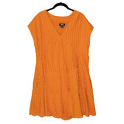 Maeve Anthropologie Juliet Tiered V Neck Pullover Mini Tunic Dress Curry Orange 