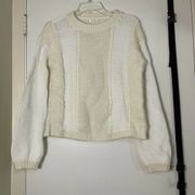 Revolve Tularosa White Ivory Fuzzy Pullover crewneck sweater size Medium