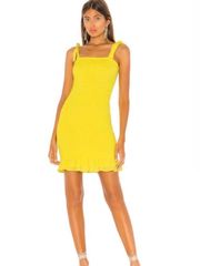 Krisha Yellow Smocked Mini Dress