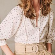 Sezane 2019 Pre Fall Collection ‘Lizbeth’ Lace Blouse Button Down SZ: US 8 FR 40