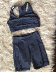 NWOT champion sports bra and bike shorts set large