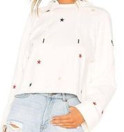Pam & Gela Crop Hoodie with Embroidered Stars