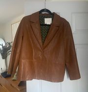 Brown Fake Leather Jacket