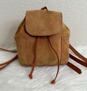 100% Brown Suede Leather Backpack