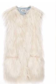 Fire Ivory Faux Fur Vest Size: S Retails For $398