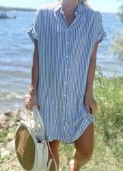 THREAD & SUPPLY Striped Button Down Shirt Dress L