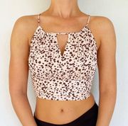 NWT Japna Floral print tie neck crop top size M