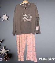 BearPaw 2-Piece Baby It’s Cold Outside Pajama Set Fleece Pants Size 2X