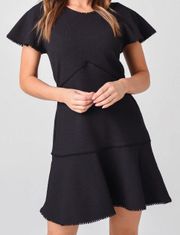 New Black Jewel Neck Cybele Short-Sleeve Sheath Dress Small