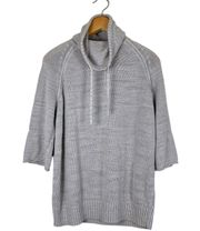 Light Gray Cowl Neck Knit 3/4 Sleeve Sweater Women’s Size Small