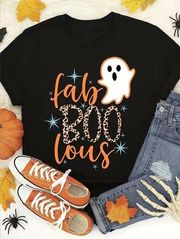 Boutique Halloween Ghost Graphic Tee Shirt