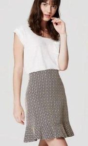 LOFT JACQUARD RUFFLE SKIRT