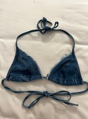 didi distressed triangle bikini top