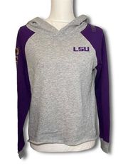 NWOT Girls’ XL/Ladies’ S LSU Tigers Hoodie Sweatshirt Sweater Gray Purple Gold Sequins New