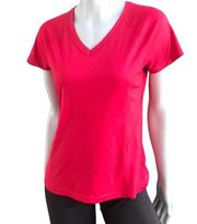 Tek Gear Red V-Neck Short Sleeve Athletic T-Shirt with Pocket Women's Size M