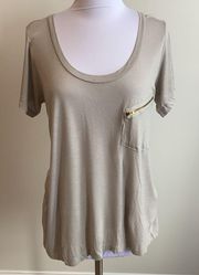 LNA Gray Zip Pocket Tee