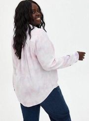 Torrid Lizzie Rayon Twill Button-Up Long Sleeve Shirt